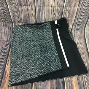 WHBM Black Tweed Faux Wrap Skirt